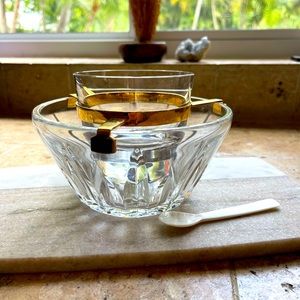 Exquisite Hand cut Crystal Caviar and cooling bowl by Baccarat.